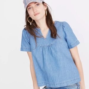Madewell Denim Popover Swing Top